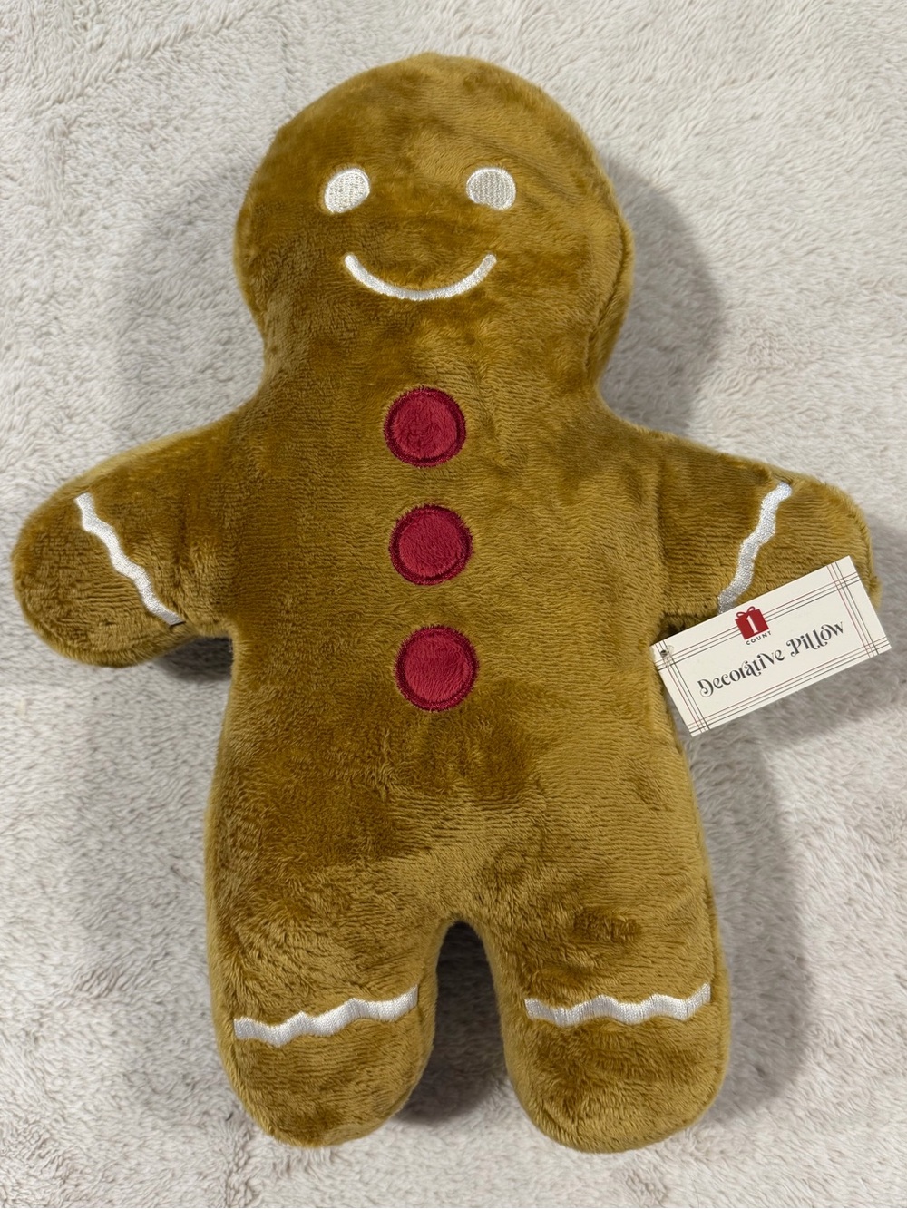 NWT gingerbread man christmas decorative pillow
